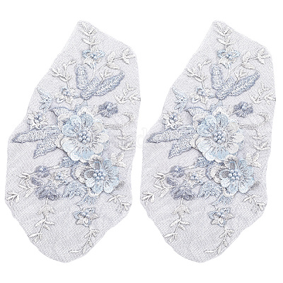 Ткань из полиэстера с компьютерной вышивкой и аппликациями&nbsp;DIY-WH20055-009B-1