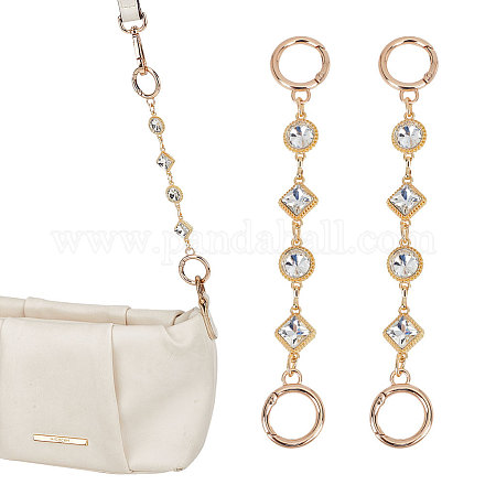 Удлинительные цепочки для сумок с ромбами и плоскими круглыми стразами aolly pave FIND-WH0152-600G-1