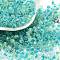 Glass Seed Beads, Inside Colours, Bicone, Dark Turquoise, 4.5x3.5mm, Hole: 1.4mm, about 125pcs/10g