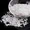 Glass Bugle Beads, Ceylon, White, 6x2mm, Hole: 0.5mm, about 10000pcs/bag