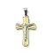 PVD Vacuum Plating 304 Stainless Steel Pendants, Crucifix Cross Charm, Golden & Stainless Steel Color, 31.5x19.5x6mm, Hole: 7.5x3.5mm