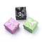 Cardboard Ring Boxes, with Yarn Bowknot and Sponge Inside, for Rings, Square, Mixed Color, 5~5.1x5~5.1x3.9cm, Inner Size: 4.3x4.6cm