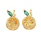 Brass Micro Pave Cubic Zirconia Pendants, Lemon Charms, Lead Free & Cadmium Free, Long-Lasting Plated, Rack Plating, Golden, 14.5x9.5x5.5mm, Hole: 4x2mm