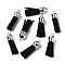Faux Suede Tassel Pendant Decorations, with CCB Plastic Cord Ends, Platinum, Black, 35~37x10mm, Hole: 1.8mm