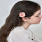 2Pcs Cloth Flower Twist Clip, Hair Accessories for Woman Girls, Dark Salmon, 91x55mm