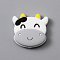 Silicone Beads, Cow, Dark Gray, 28x29.5x7.5mm, Hole: 2mm