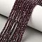 Natural Garnet Beads Strands, Faceted, Rondelle, Purple, 3.5x1.5mm, Hole: 0.5~0.6mm, about 257~259pcs/strand, 15.35''(39cm)