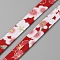 5M Japanese Printed Flower Cotton Ribbons, Garment Accessories, Red, 3/8 inch(10mm), about 5.47 Yards(5m)/Roll