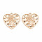 Brass Micro Pave Clear Cubic Zirconia Pendants, Birth Flower Charms, Nickel Free, Heart, Real 18K Gold Plated, December Poinsettia, 20x20x2.5mm, Hole: 1.5mm