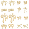 32Pcs 8 Styles Alloy Pendants, Bowknot Charms, Golden, 10~33x13~26x2~5mm, Hole: 1.4~2.5mm, 4pcs/style