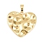 Brass Pendants, Golden, Heart, 27x29.5x3mm, Hole: 5x7.5mm