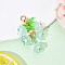 Glass & Acrylic Pendant Decorations, with Golden Alloy Lobster Claw Clasps, May Bell, Light Green, 42mm