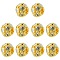 10Pcs Brass Beads, with Grade A Rhinestone, Rondelle, Golden, 12x10mm, Hole: 4mm