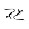 304 Stainless Steel Earring Hooks, with Ice Pick Pinch Bails, Electrophoresis Black, 27.5x21mm, 21 Gauge, Pin: 0.7mm and 0.5mm(for half dirlled beads)