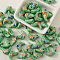 Porcelain Beads, Bird, Dark Sea Green, 13x18mm