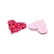 Printed Acrylic Pendants, Heart Shapes, Cerise, 34.5x39.5x2.5mm, Hole: 1.6mm