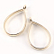 Rack Plating Alloy Teardrop Open Back Bezel Pendants, For DIY UV Resin, Epoxy Resin, Pressed Flower Jewelry, Cadmium Free & Nickel Free & Lead Free, Golden, 33.9x20.5x3.8mm, Hole: 2.8mm