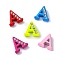 Spray Painted Zinc Alloy Slide Charms,with Crystal Rhinestone, Letter Slide Charms, Mixed Color, Letter.A, 11.5~13mm