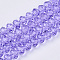 Baking Paint Glass Beads Strands, Faceted Rondelle, Lilac, 10x8mm, Hole: 1mm, about 60~61pcs/strand, 46~47cm