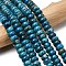 Natural Map Stone/Picasso Stone/Picasso Jasper Beads Strands, Rondelle, Deep Sky Blue, 8.5x5.5mm, Hole: 1mm, about 73pcs/strand, 15.35''(39cm)