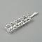 Word LUCKY Alloy Rhinestone Hair Bobby Pins, Hair Accessories for Girls, Silver, 71x17x7mm, LUCKY: 17x55mm
