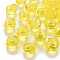 Transparent Acrylic Pendants, Faceted, 3D Apple, Yellow, 17.5x19x18mm, Hole: 2mm, about 150pcs/436g