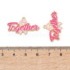 Подвески из цинкового сплава с эмалевой лентой для повышения осведомленности о раке груди&nbsp;ENAM-I079-02G-01