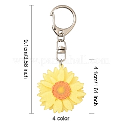 Акриловый кулон в виде ромашки&nbsp;HJEW-YW00028-01