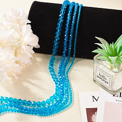 4 нить 4 вида прозрачных стеклянных бусин&nbsp;GLAA-TA0002-61