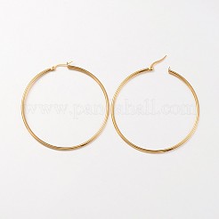 Серьги-кольца из нержавеющей стали 304 с ионным покрытием (IP) EJEW-N0016-11G-K