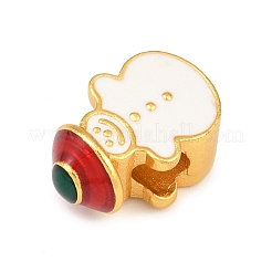 Рождественские латунные эмалевые европейские бусины&nbsp;LS-KK-F922-03D-G