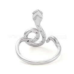 Латунные кольца из манжеты с прозрачным цирконием&nbsp;RJEW-P015-05