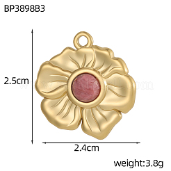 Подвески из нержавеющей стали 304 и бусин из натуральных драгоценных камней.&nbsp;STAS-OY010-25G