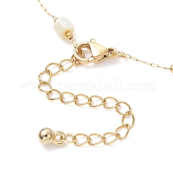 Изготовление браслета-цепочки из окрашенных дисков из натуральной ракушки и нержавеющей стали 304&nbsp;AJEW-JB01386