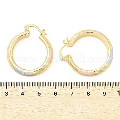 Двухцветные серьги-кольца из латуни&nbsp;LS-EJEW-B117-06D-M