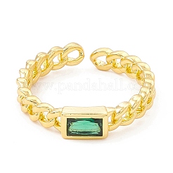 Прямоугольное открытое кольцо-манжета из кубического циркония&nbsp;X-RJEW-I083-02G-02