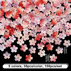 150 шт. 5-х цветные прозрачные бусины ручной работы в технике лэмпворк&nbsp;GLAA-NB0001-89