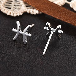 Серьги-гвоздики из стерлингового серебра s925&nbsp;EJEW-K303-01S-12