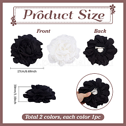 2 шт. броши из полиэстера с цветком 2 цветов&nbsp;JEWB-PH0001-50