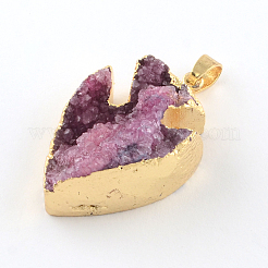 Рыба окрашена естественным druzy агат рыбы подвески&nbsp;G-R275-108