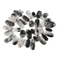 Натуральный турмалированный кварц / черный рутиловый кварц&nbsp;G-D365-D02