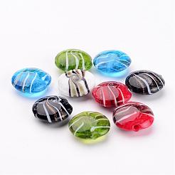 Смешанный цвет плоские круглые ручной золотой песок бусины бусы X-DT338J