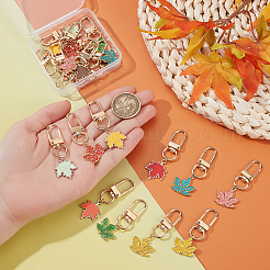 20 шт. подвеска из эмалевого сплава в виде кленового листа 10 цветов&nbsp;HJEW-PH02092