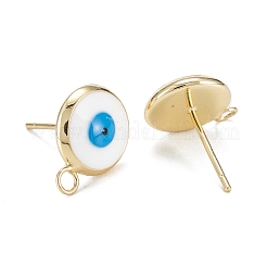 Серьги-гвоздики из экологически чистой латуни с эмалью&nbsp;KK-H761-02G-C