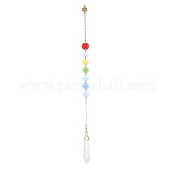 Стеклянные подвесные украшения в форме капли/конуса&nbsp;HJEW-JM01163