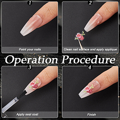 2 шт. 2 стиля пластиковых рельефных наклеек для дизайна ногтей с рисунком розы&nbsp;MRMJ-CP0001-38