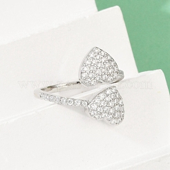 Манжеты из латуни с микро паве кубический цирконий для женщин&nbsp;RJEW-C129-12P