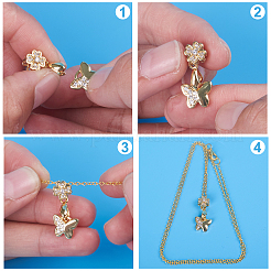 16 шт. 8-х стилевые латунные микрофибровые скобы для ледоруба с кубическим цирконием&nbsp;KK-FH0003-43