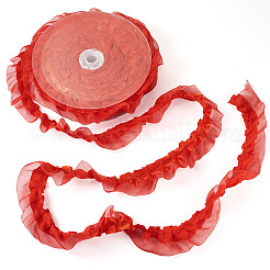 1 шт. двухслойных плиссированных атласных лент из органзы&nbsp;ORIB-TA0001-06F