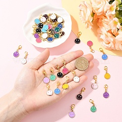 20 шт. подвеска в виде улыбающегося лица из двухцветного сплава с эмалью&nbsp;HJEW-YW00218